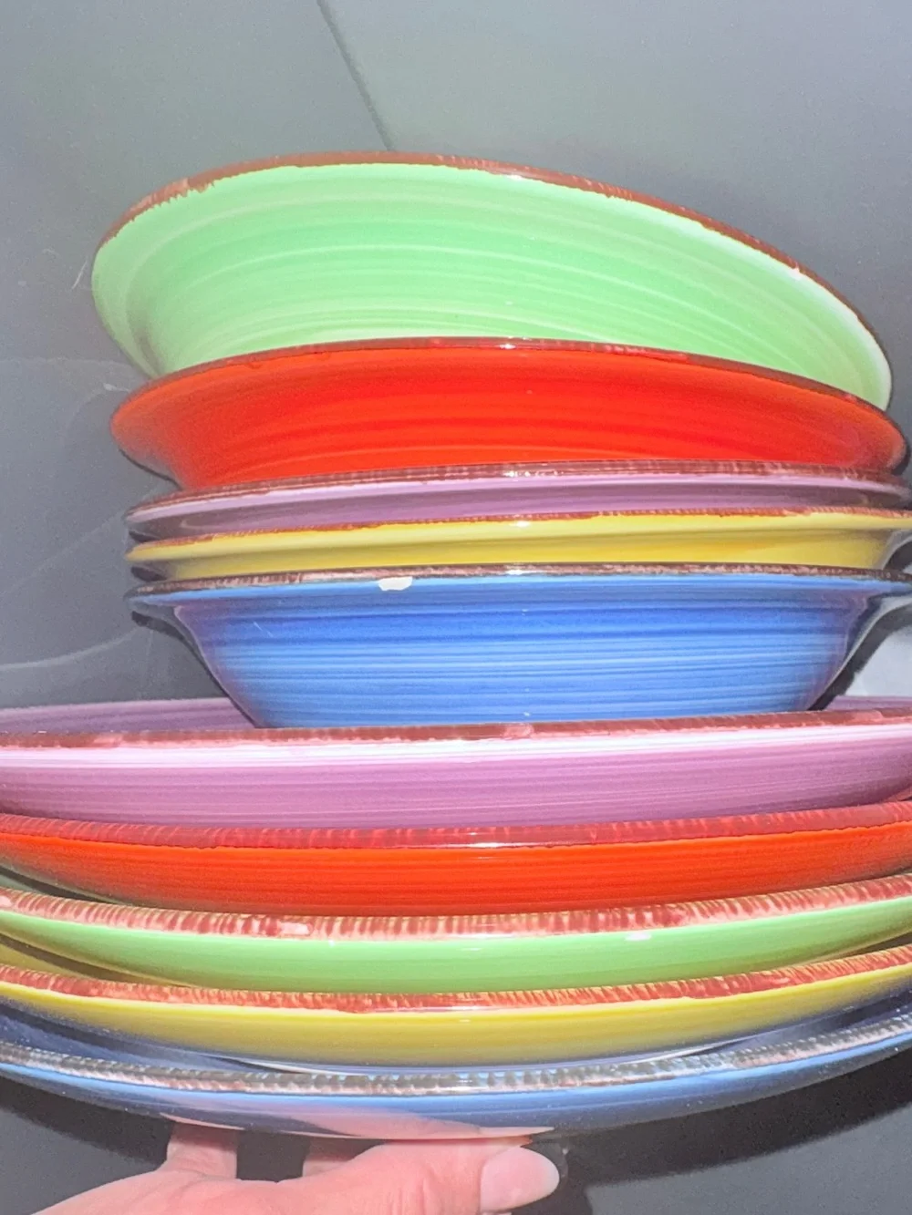 10 piece Vibrant Five-Piece Ceramic Plate & Bowl 🥣 Set — Multicolor - Stoneware